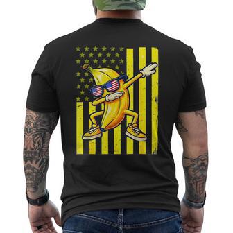 Graphic Banana Retro American Flag Usa Dabbing Banana Lover Men's T-shirt Back Print - Thegiftio UK
