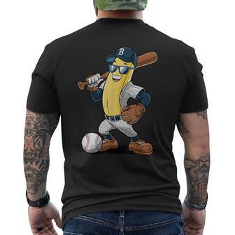 Banana Softball Sport Fruit Cute Banana Baseball Player Men's T-shirt Back Print - Thegiftio UK