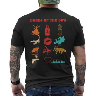 Bands Of The 80'S Retro Vintage Men's T-shirt Back Print - Thegiftio UK