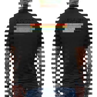Barcelona España Intage De Rayas Gris -Adultos Manga Corta Camiseta Hombre Estampado Espalda - Regaloses