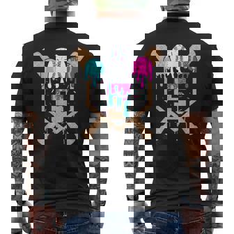 Baseball 5 Year Old Ice Cream Drip 5Th Birthday Boy Number 5 Men's T-shirt Back Print - Thegiftio