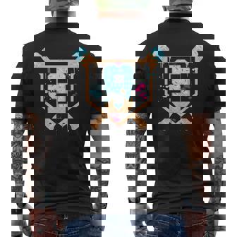 Baseball 9 Year Old Ice Cream Drip 9Th Birthday Boy Number 9 Men's T-shirt Back Print - Thegiftio UK
