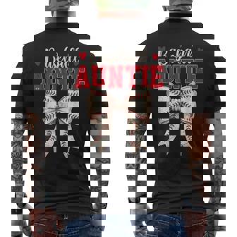 Baseball Auntie Coquette Bow Game Day Men's T-shirt Back Print | Mazezy