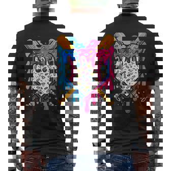 Baseball For Boys Ice Cream Drip Baseball Men's T-shirt Back Print | Mazezy