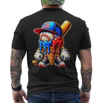 Baseball Boys Ice Cream Drip Men's T-shirt Back Print - Thegiftio UK