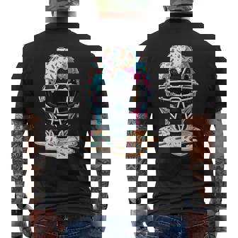 Baseball Catcher Mask Ice Cream Dripping Baseball Fan Boys Men's T-shirt Back Print - Thegiftio UK