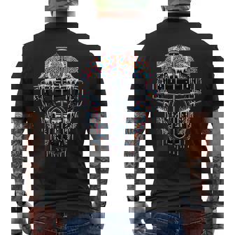 Baseball Catcher Mask Ice Cream Dripping Baseball Fan Boys Men's T-shirt Back Print - Monsterry