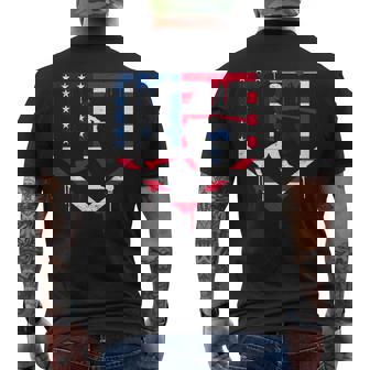 Baseball Drip American Flag Bat 4Th Of July Patriotic Boys Men's T-shirt Back Print | Mazezy