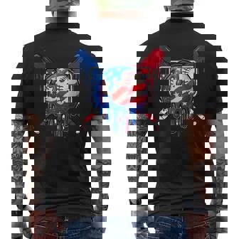 Baseball Drip Boys Dripping Ice Cream Baseball American Flag Men's T-shirt Back Print | Mazezy