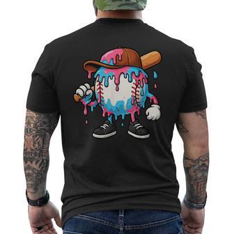 Baseball Drip For Boys Ice Cream Drip Baseball Men's T-shirt Back Print - Thegiftio