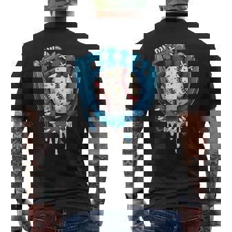 Baseball Drip Ice Cream Sprinkles Baseball Glove Men's T-shirt Back Print - Thegiftio UK