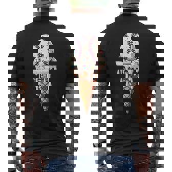 Baseball Drip With Melting Ice Cream Drippy Lovers Men's T-shirt Back Print - Thegiftio UK