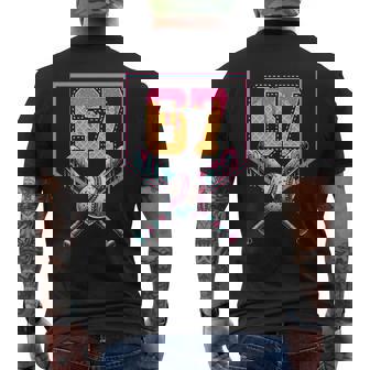 Baseball Drip Number 67 Player Or 67Th Birthday Men's T-shirt Back Print | Mazezy