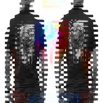 Baseball Ice Cream American Flag Drip Men's T-shirt Back Print | Mazezy