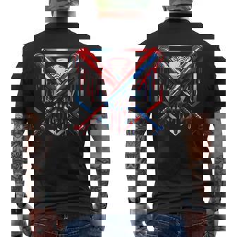 Baseball Ice Cream Drip Youth 4Th Of July Red White And Blue Men's T-shirt Back Print | Mazezy