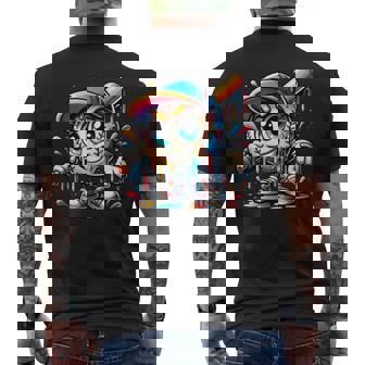 Baseball Mascot Drip Baseball Drip Baseball Ice Cream Drip Men's T-shirt Back Print - Thegiftio UK