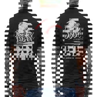 Baseball Papa Baseball Player Game Day Father's Day Men's T-shirt Back Print - Thegiftio UK