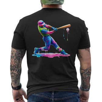 Baseball Player Drip Ice Cream Drip Baseball Stuff Men's T-shirt Back Print - Thegiftio UK