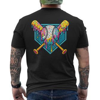 Baseball Respect The Drip Ice Cream Gaming Sport Player Men's T-shirt Back Print - Thegiftio UK