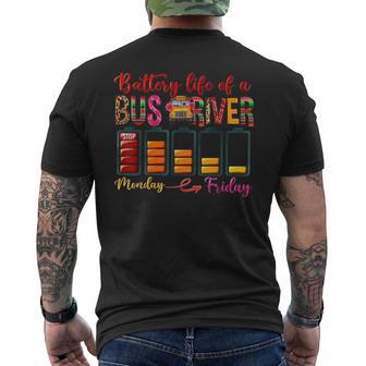 Battery Life Of A Bus Driver First Day Back To School Men's T-shirt Back Print - Thegiftio UK