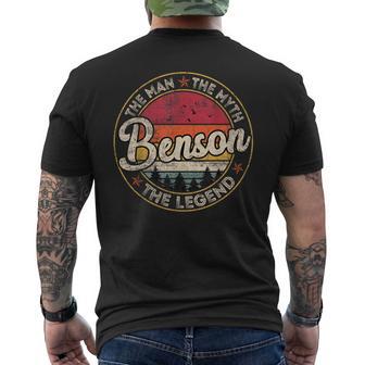 Benson The Man The Myth The Legend Personalized Name Men's T-shirt Back Print - Thegiftio UK