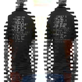 Best Effin Bonus Dad American Camo Flag Men's T-shirt Back Print - Thegiftio UK