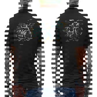 Bicycle Anatomy ロードバイク サイクリング メンズTシャツ バックプリント - Kawaiitshirt