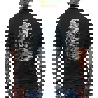 Big Foot Fishing Cool Fishing Fisherman Bigfoot Sasquatch Men's T-shirt Back Print | Mazezy