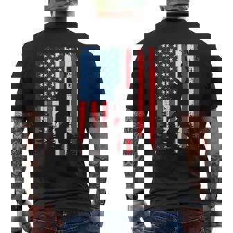 Bigfoot 4Th Of July Vintage American Usa Flag Sasquatch Men's T-shirt Back Print | Mazezy