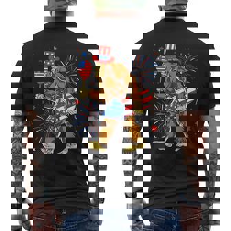 Bigfoot Firework American Flag Bigfoot 4Th Of July Sasquatch Men's T-shirt Back Print - Thegiftio UK