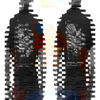 Bigfoot Fireworks 4Th Of July Sasquatch American Us Flag Men's T-shirt Back Print | Mazezy