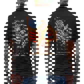 Bigfoot Fireworks 4Th Of July Sasquatch American Us Flag Men's T-shirt Back Print - Thegiftio UK