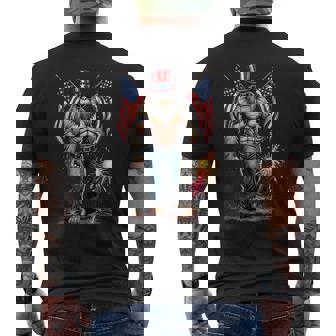 Bigfoot Fireworks 4Th Of July Sasquatch American Usa Flag Men's T-shirt Back Print - Thegiftio UK