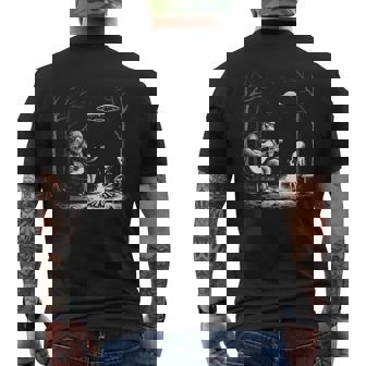 Bigfoot Guitar Campfire Alien Ufo Camping Sasquatch Men's T-shirt Back Print - Thegiftio