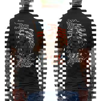 Bigfoot Merica Rock Patriotic American Flag 4Th Of July Men's T-shirt Back Print - Thegiftio UK