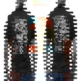 Bigfoot Merica Rock Patriotic American Flag 4Th Of July Men's T-shirt Back Print | Mazezy