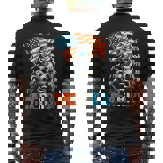 Bigfoot Merica Rock Usa American Flag 4Th Of July 2 Side Men's T-shirt Back Print - Monsterry