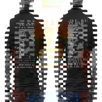 Bigfoot Papa Just A Dad Who Always Came Back With The Milk Men's T-shirt Back Print | Mazezy