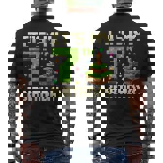 Birthday Boy It's My 7Th Birthday Game Pixel Boys Men's T-shirt Back Print | Mazezy