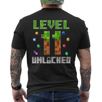 Birthday Boy Level 11 Unlocked 11Th Birthday Game Pixel Men's T-shirt Back Print - Thegiftio UK