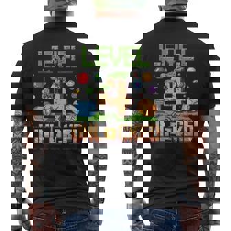 Birthday Boy Level 4 Unlocked 4Th Birthday Game Pixel Men's T-shirt Back Print - Monsterry