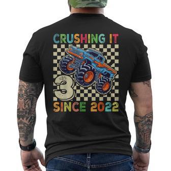 Birthday Monster Truck 3 Year Old Boys 3Rd Party Born 2022 Men's T-shirt Back Print - Thegiftio UK