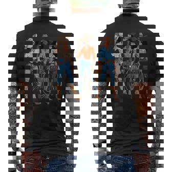 Black African American Cowgirl Western Country Rodeo Men's T-shirt Back Print - Thegiftio