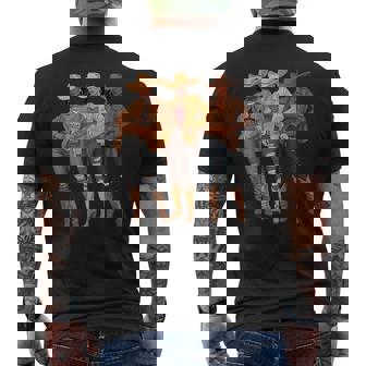 Black African American Cowgirl Western Country Texas Rodeo Men's T-shirt Back Print - Monsterry