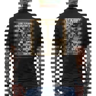 Black Cowboy Western Rodeo Melanin Black History Texas Retro Men's T-shirt Back Print - Thegiftio UK