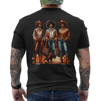 Black Cowgirl Rodeo Melanin Men's T-shirt Back Print - Thegiftio UK