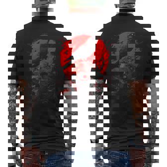 Black Gothic Raven Skull Red Moon Graphic Black Crow Men's T-shirt Back Print - Thegiftio