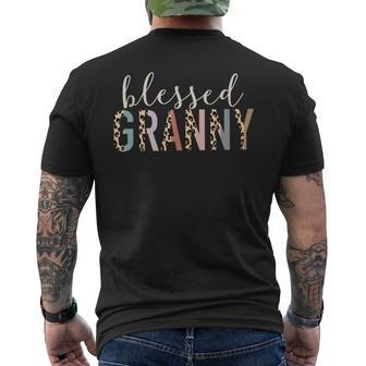 Blessed Granny Cute Leopard Print Men's T-shirt Back Print - Monsterry