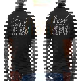Blessed Meemaw Cute Leopard Print Men's T-shirt Back Print - Monsterry