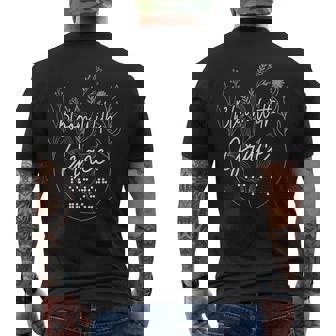 Bloom With Grace 点字 アルファベット 点字 言語点字 メンズTシャツ バックプリント - Kawaiitshirt